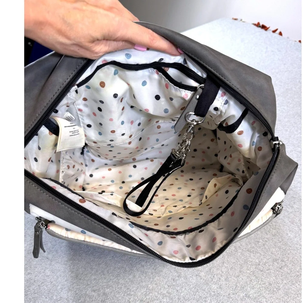 Petunia Pickle Bottom Diaper Bag Backpack Gray Changing Pad Included Baby Bag